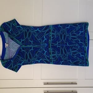 Cache blue green 60s style mini dress